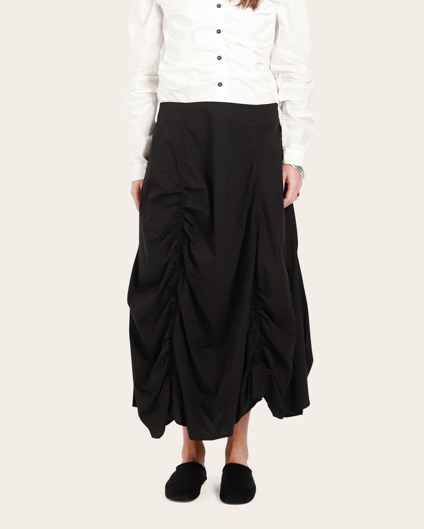 Asymmetric Gathered Skirt