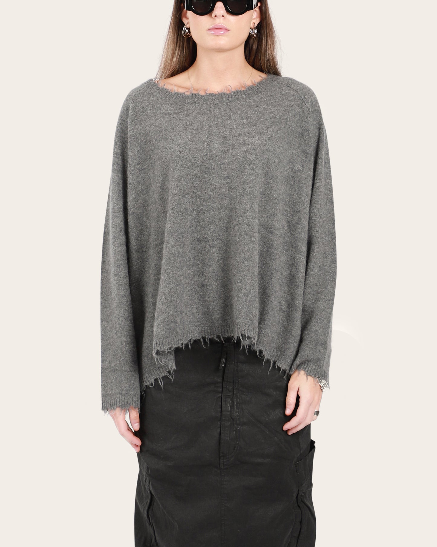 Distressed Crew Knit
