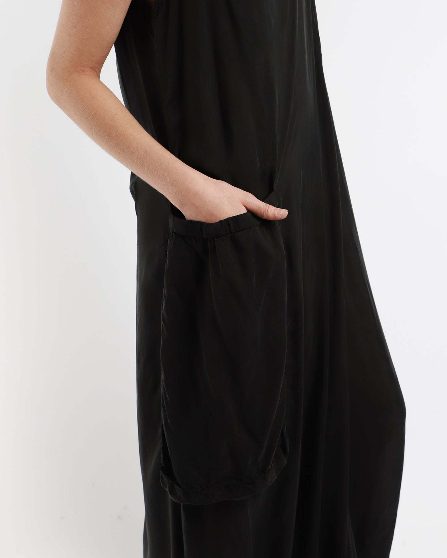 Pockets Silk Layer Dress