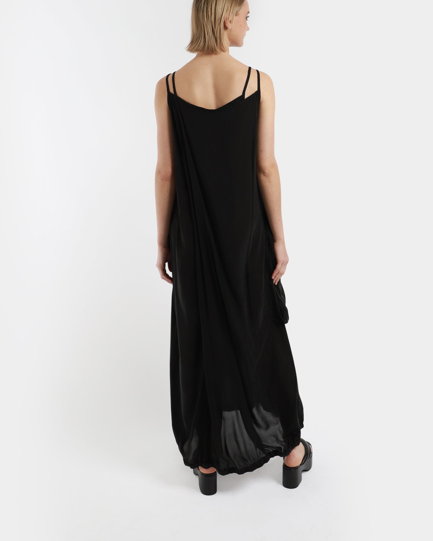 Pockets Silk Layer Dress