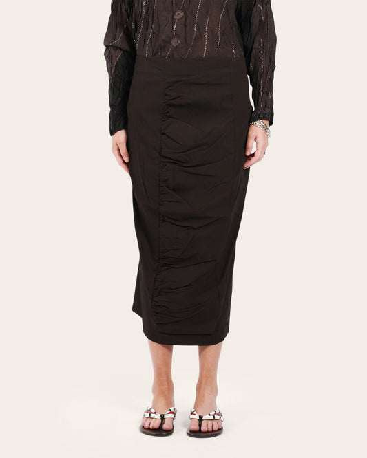 Rouched Front Panel Skirt