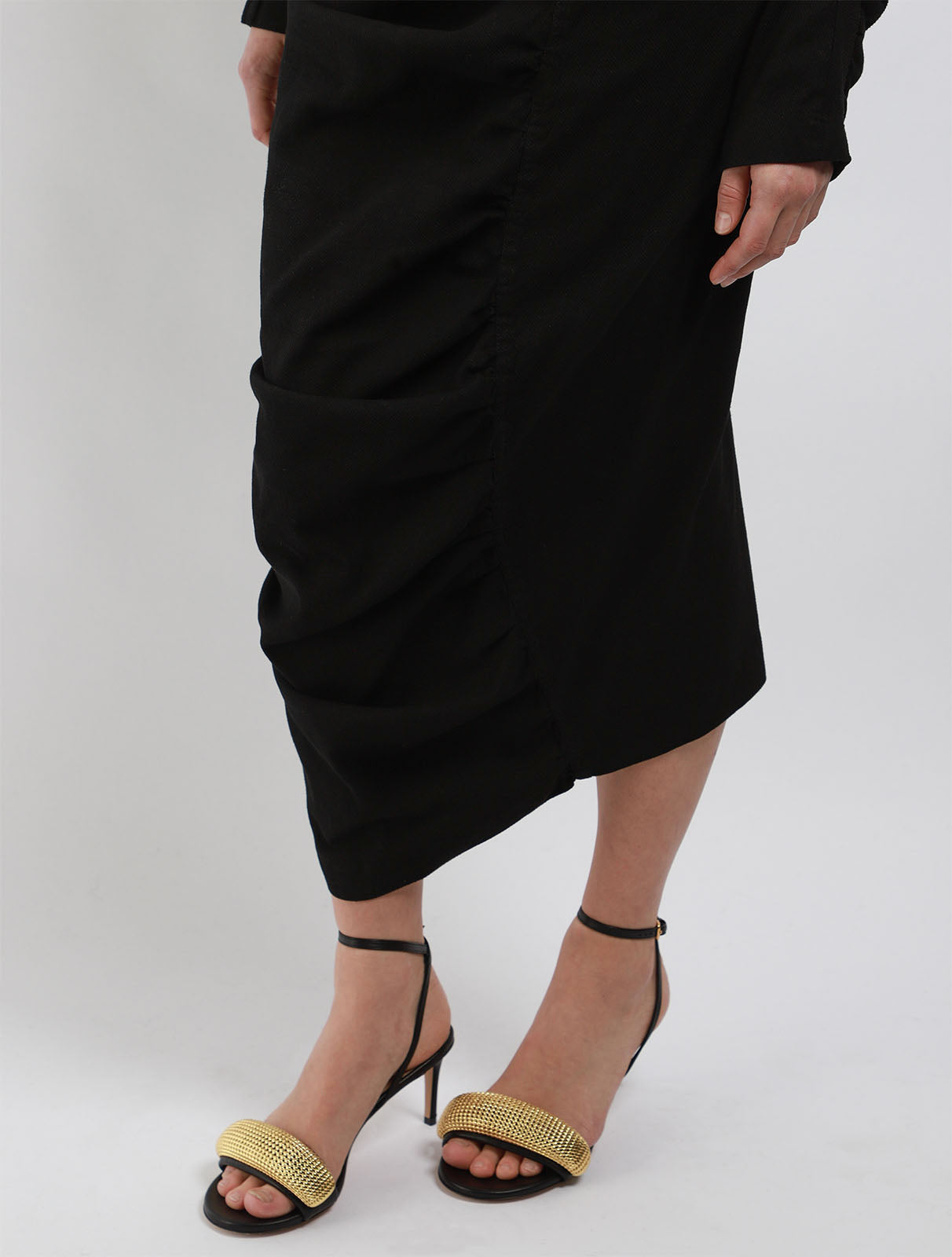 Asymmetric Ruched Pencil Skirt