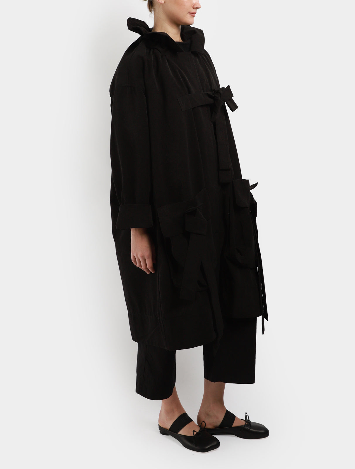 Bow Pocket Oversized Coat