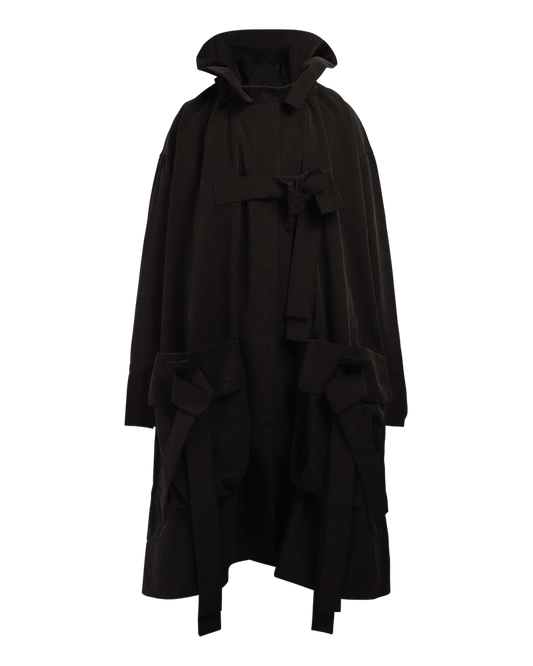 Bow Pocket Oversized Coat