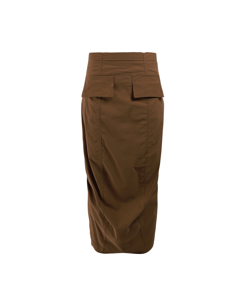 Pencil Skirt With Back Pocket Flaps