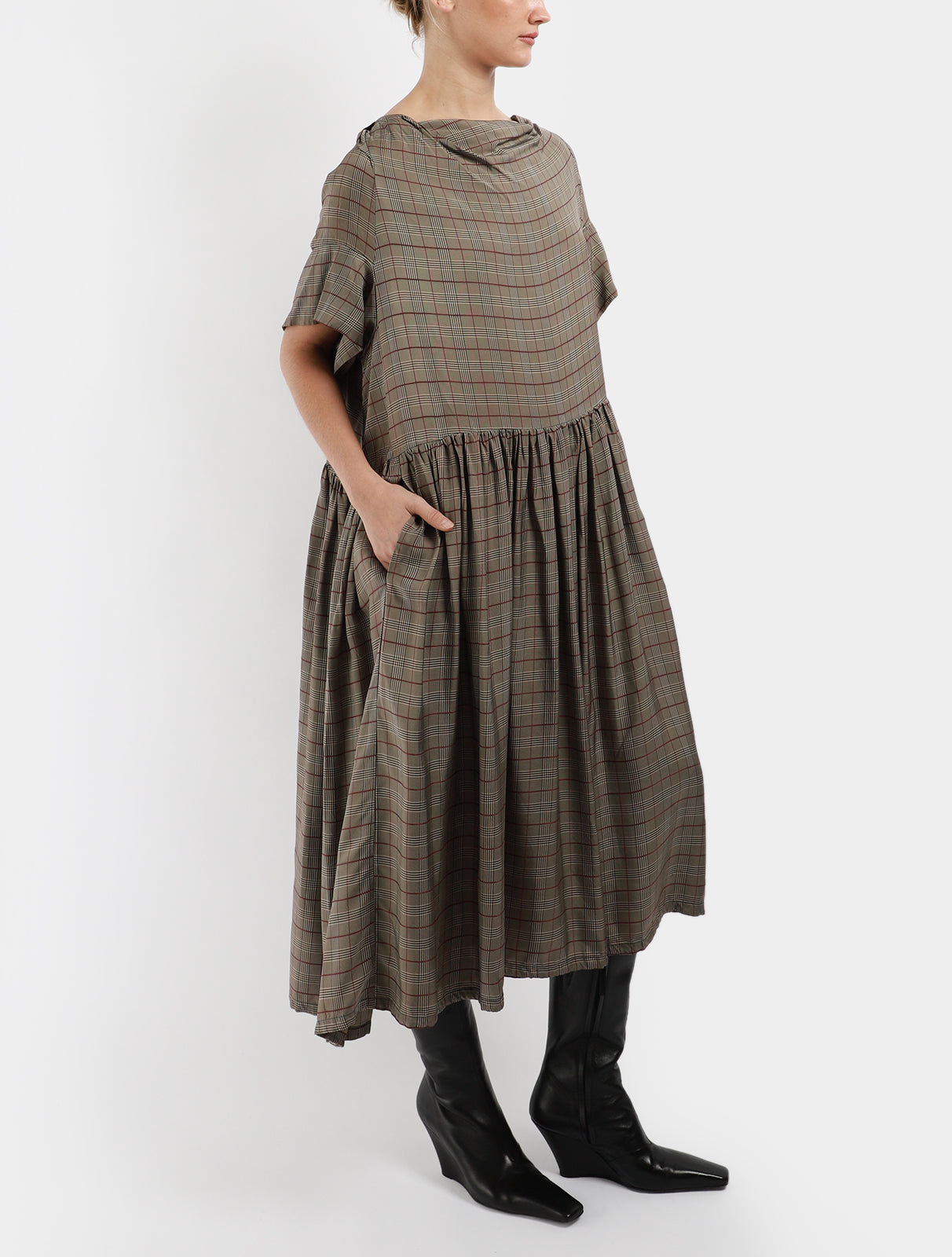 Short Sleeve Stripe Oversized Dress