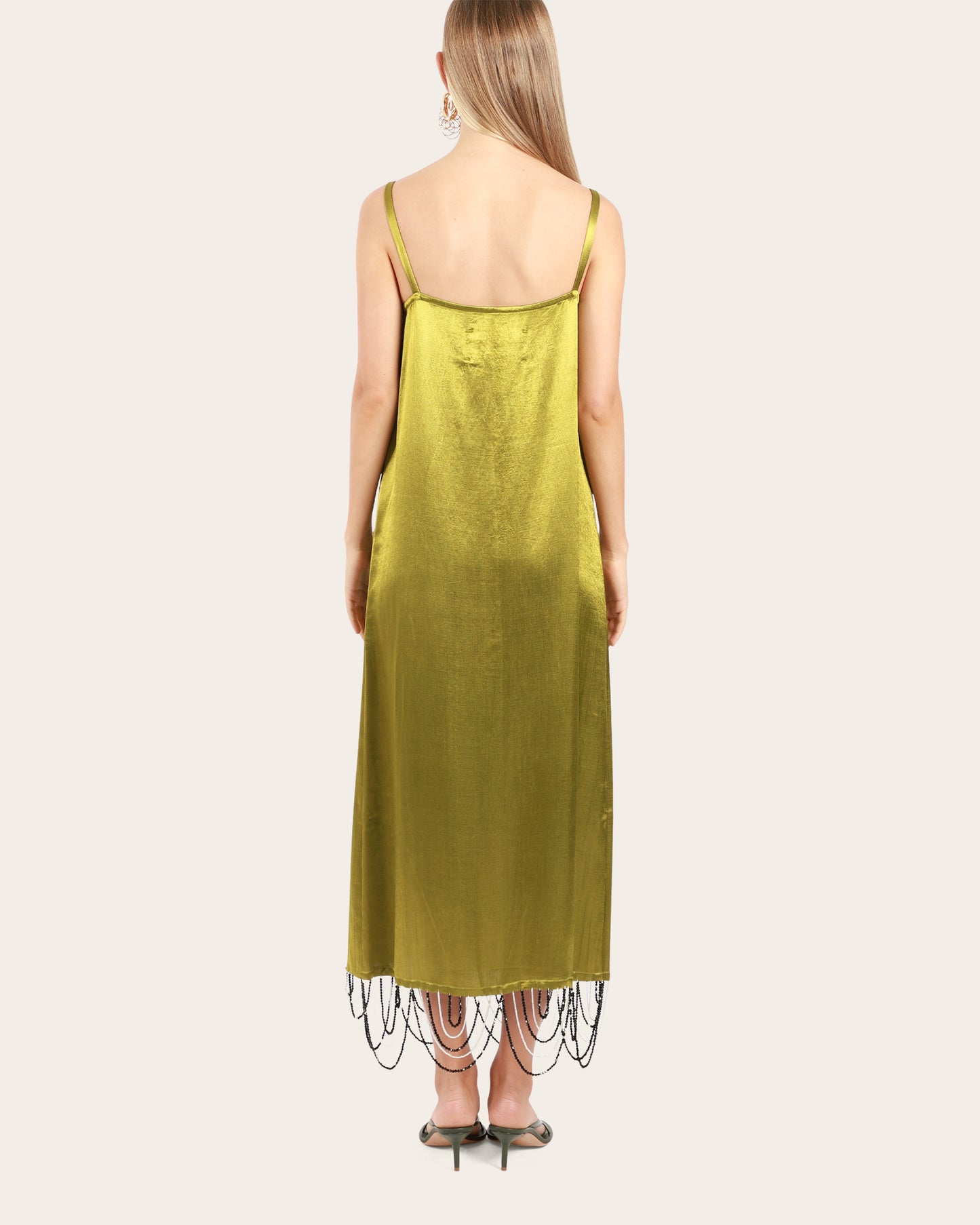 Beaded Scallop Slip Dress