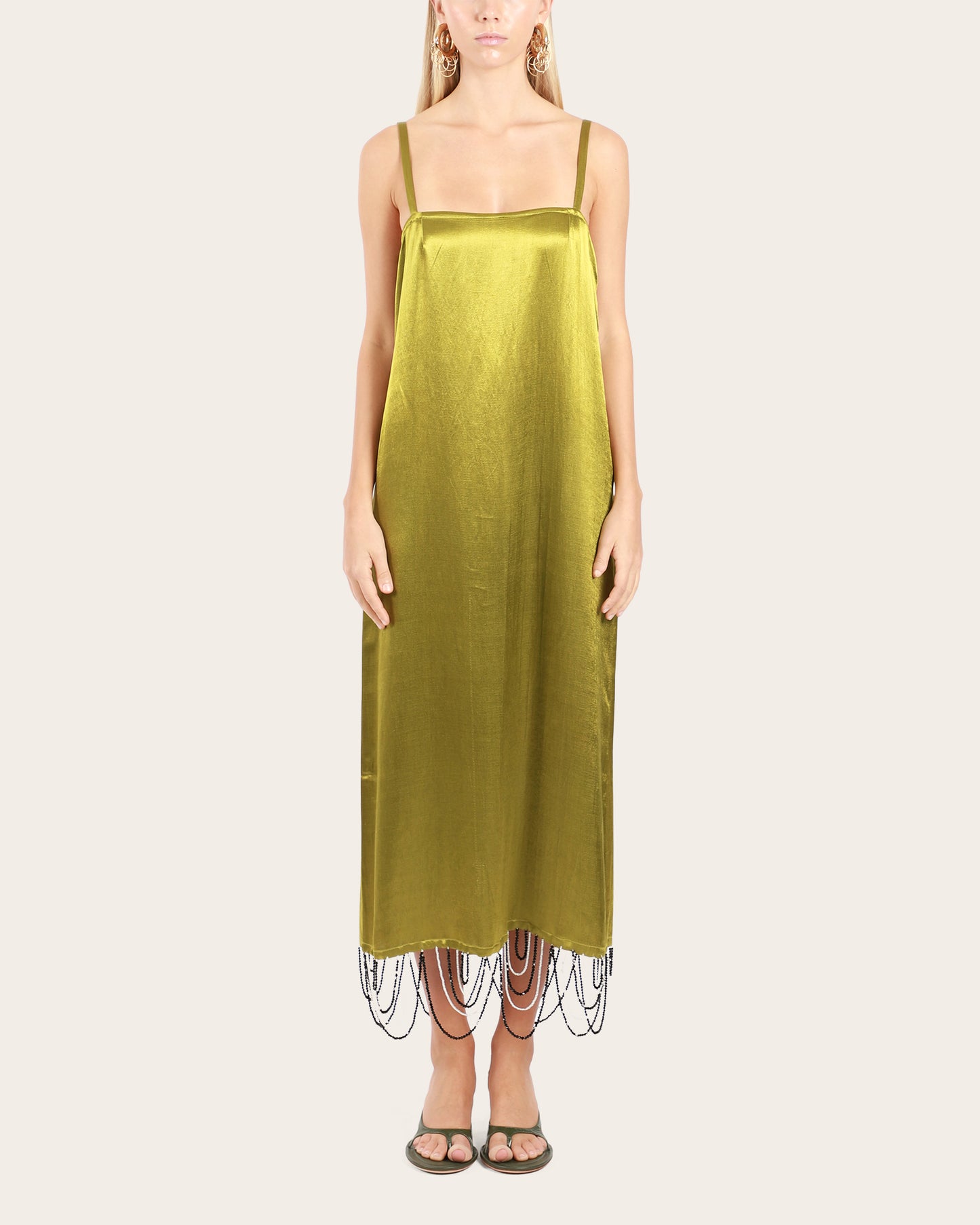 Beaded Scallop Slip Dress