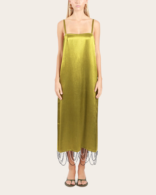 Beaded Scallop Slip Dress