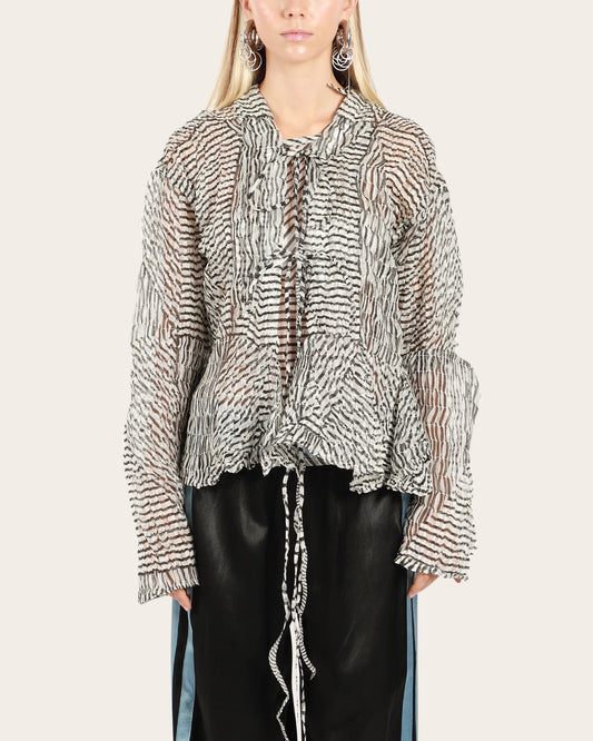 Striped Paneled Tie Top