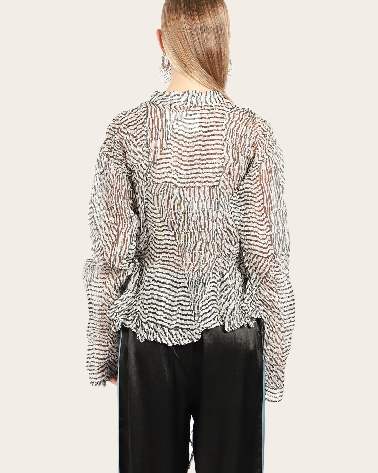Striped Paneled Tie Top