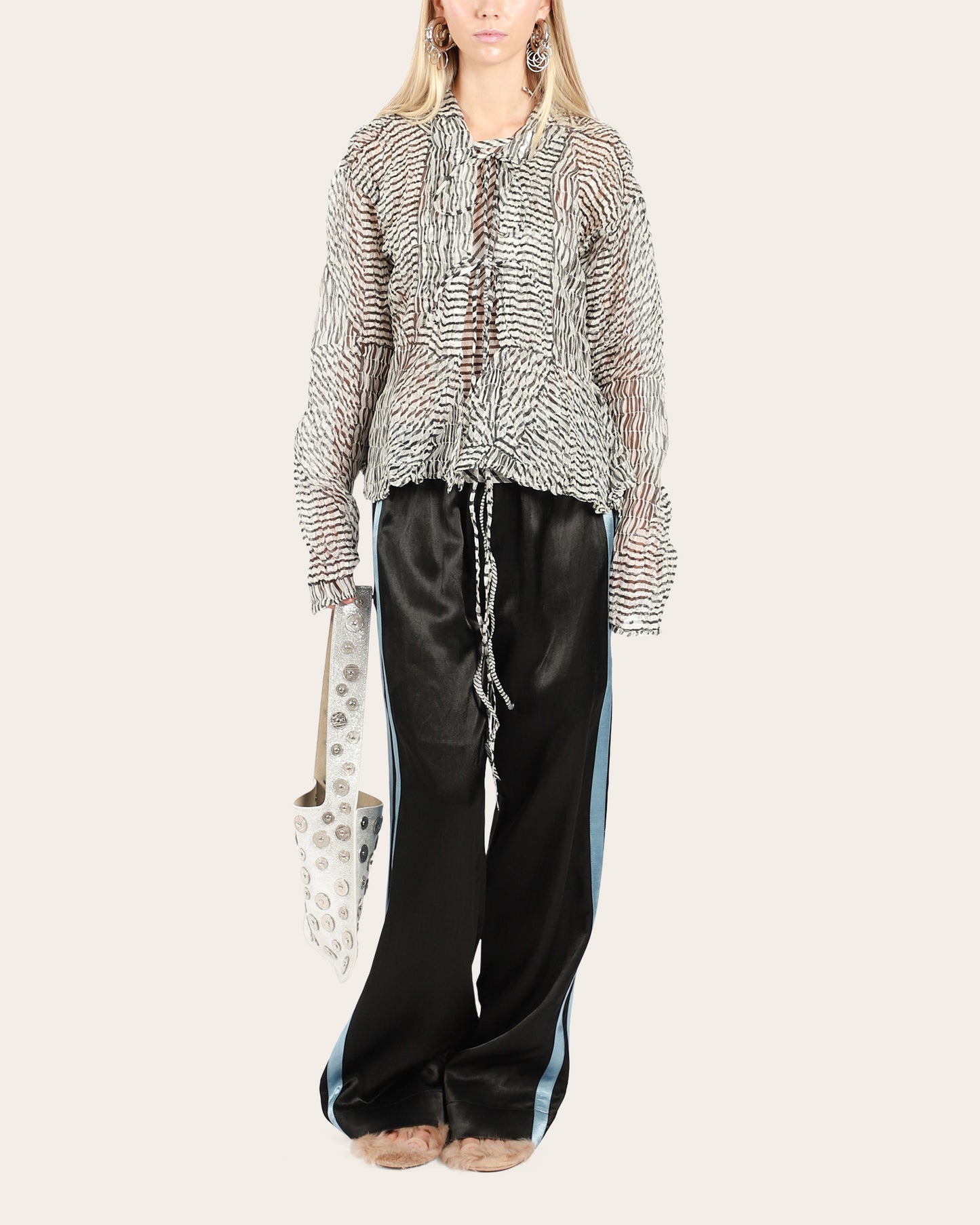 Striped Paneled Tie Top