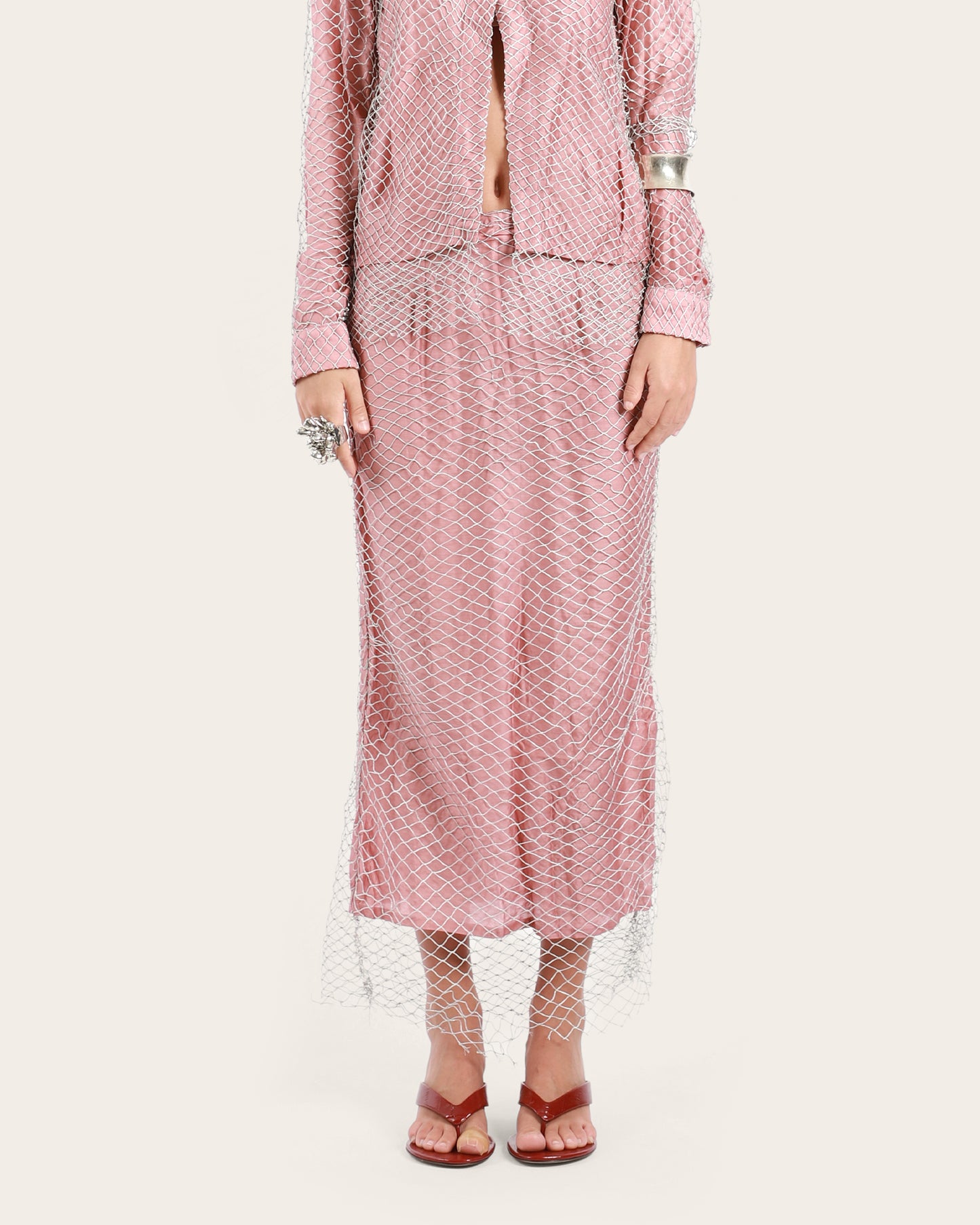Metallic Net Skirt