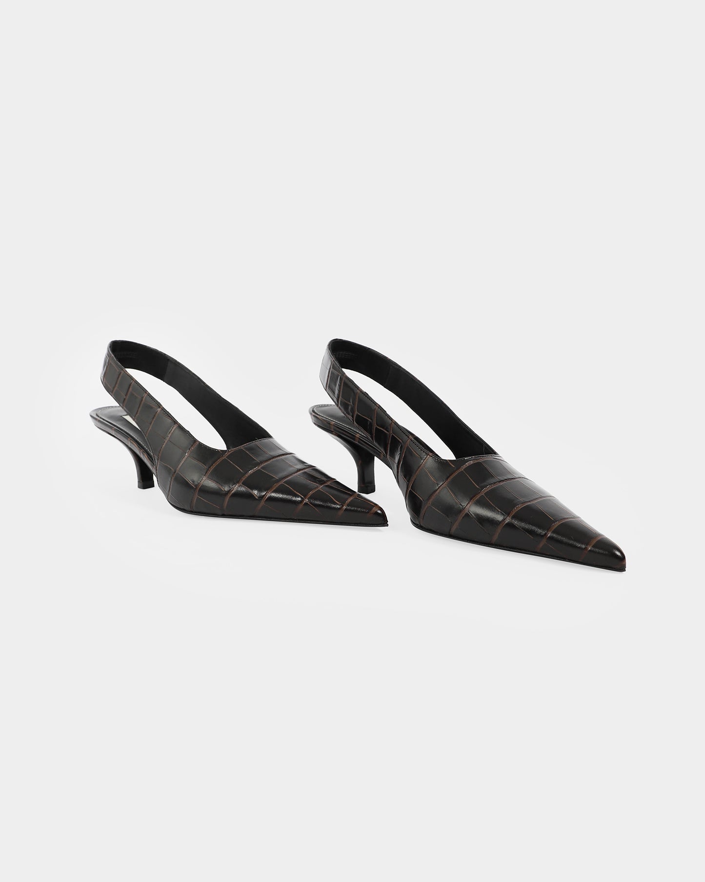 Classic Croco-Embossed Slingbacks