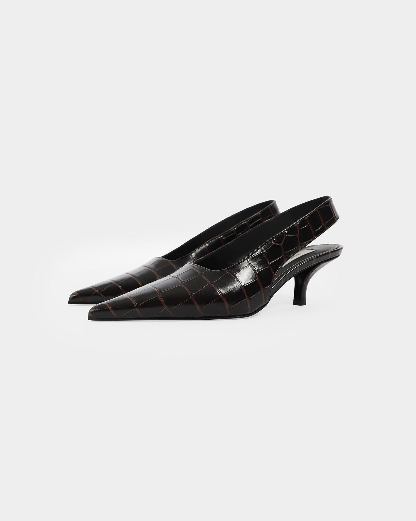 Classic Croco-Embossed Slingbacks