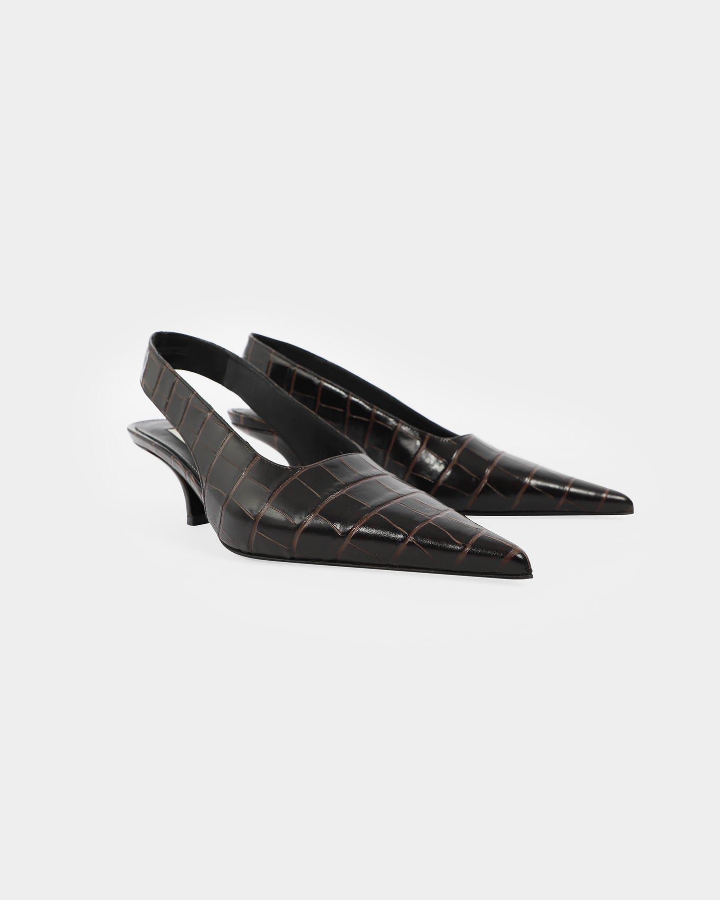 Classic Croco-Embossed Slingbacks
