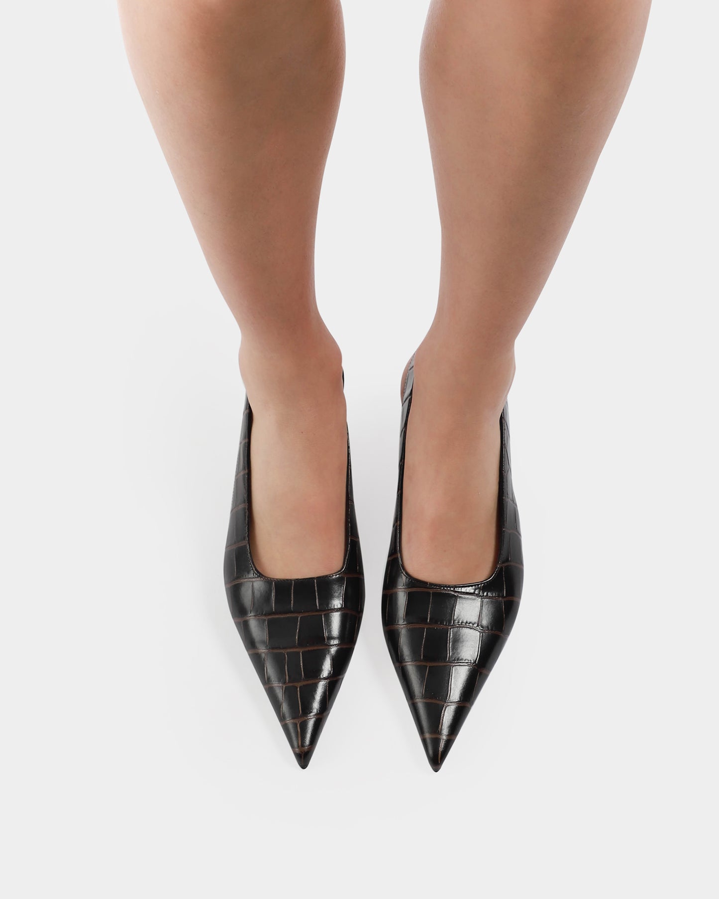 Classic Croco-Embossed Slingbacks