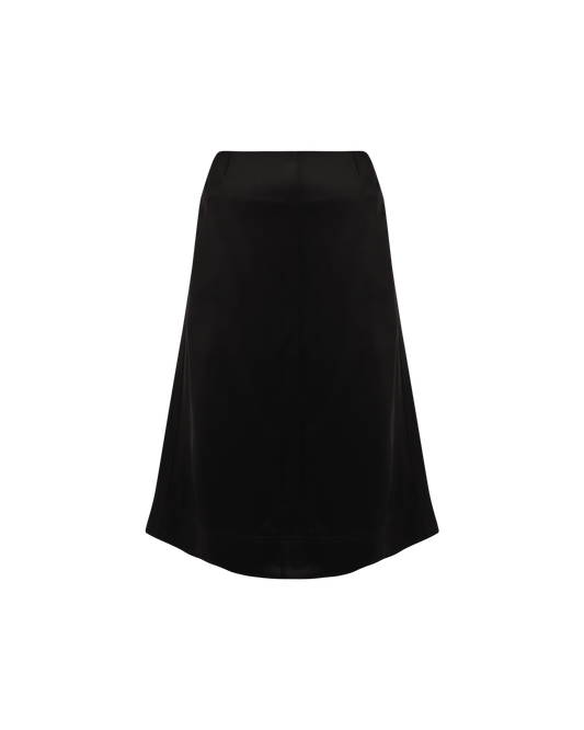 Paneled Satin Skirt