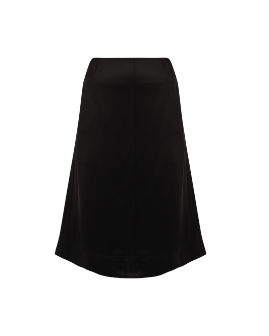 Paneled Satin Skirt