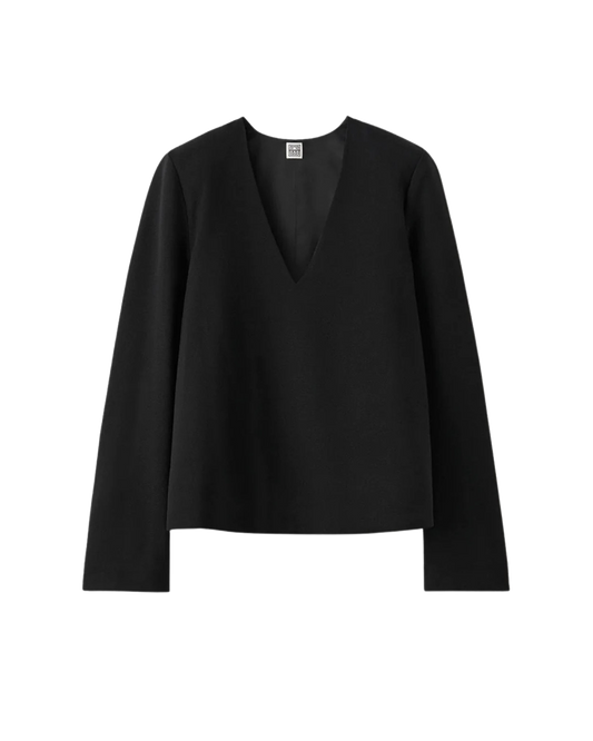 Structured Wool Crepe Top