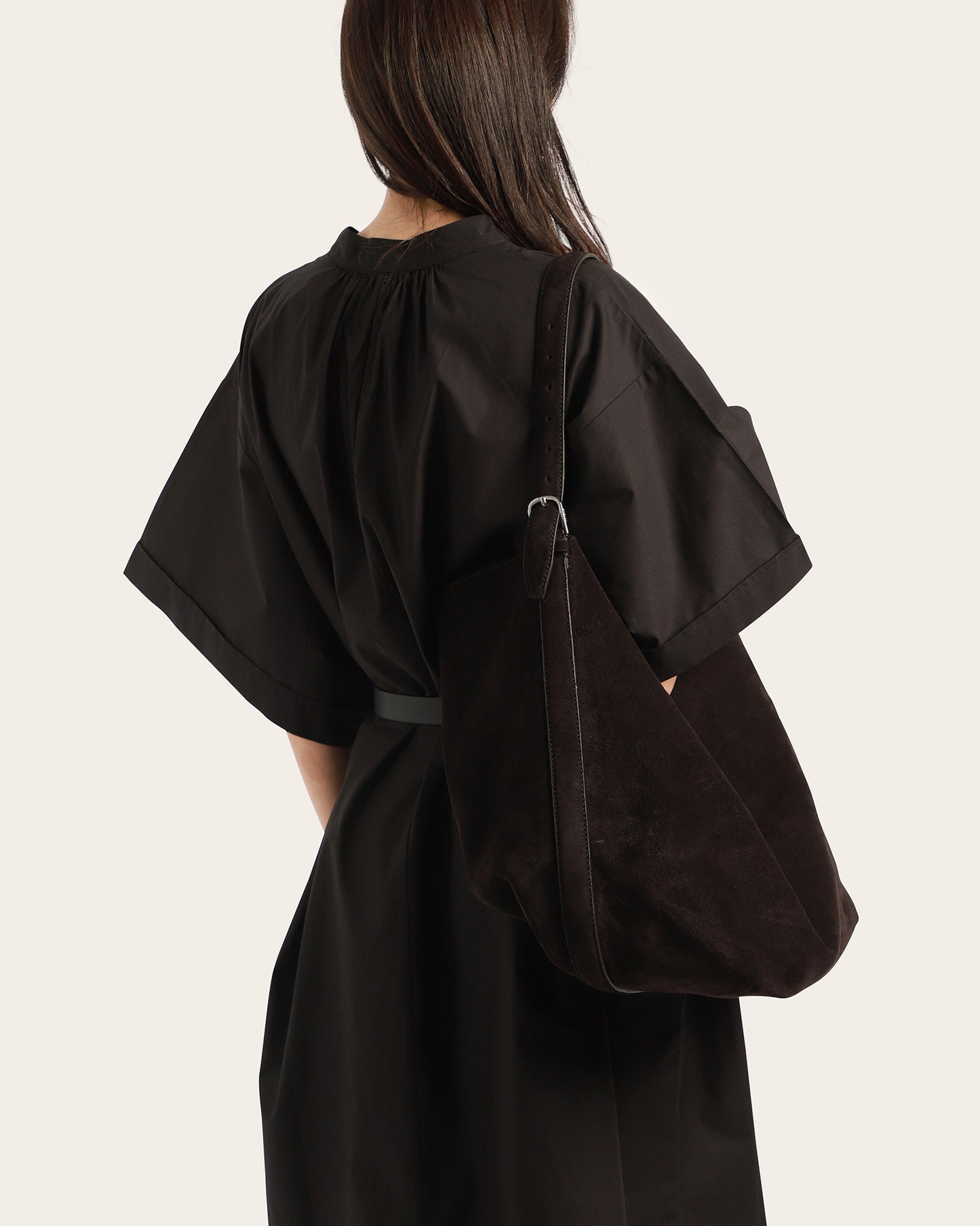 Suede Belted Tote