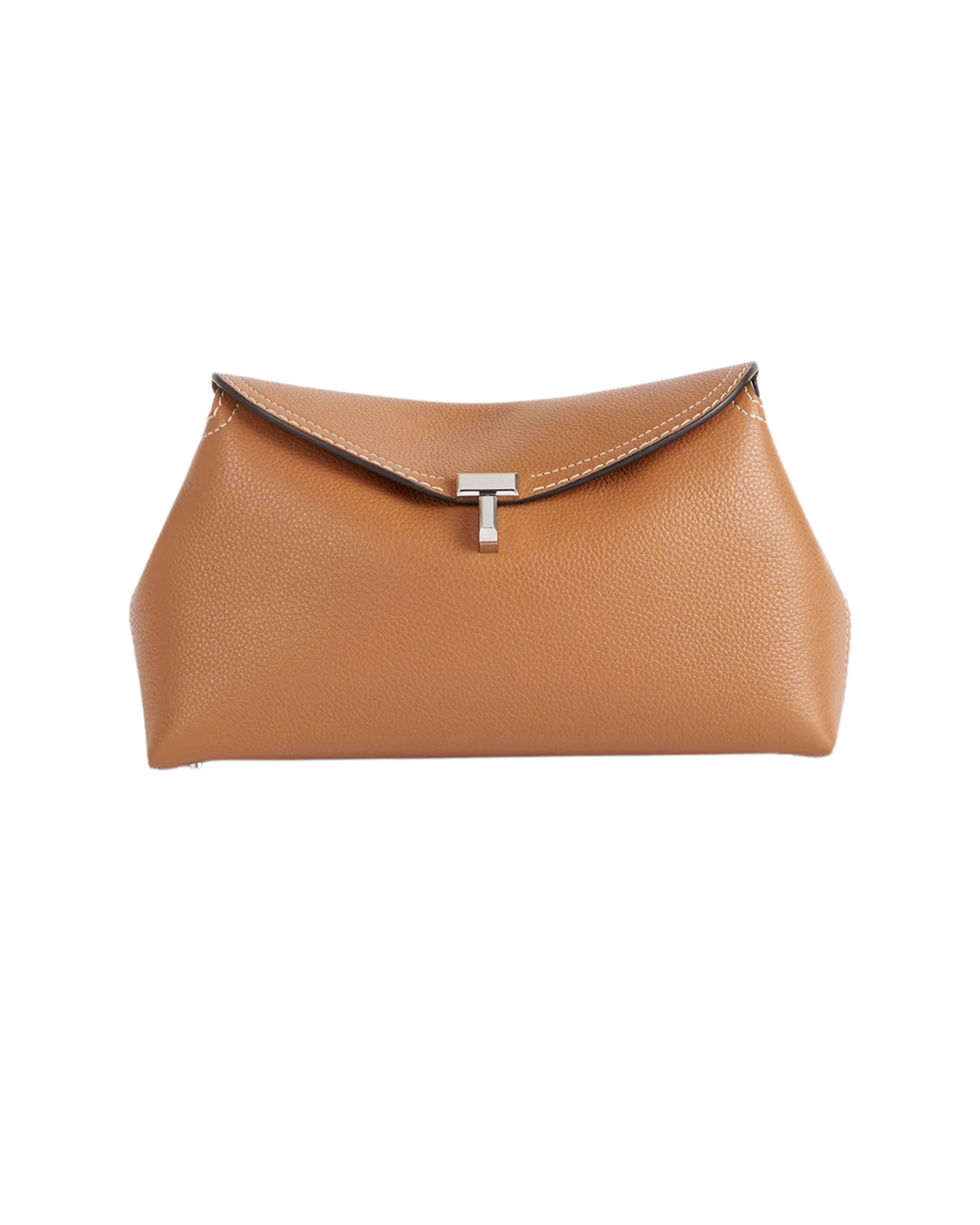 T-Lock Grained-Leather Clutch