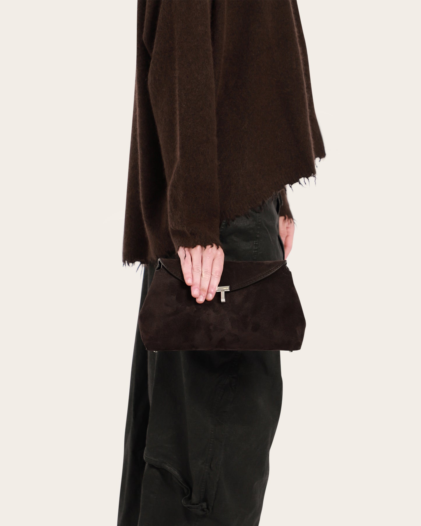 T-Lock Suede Clutch