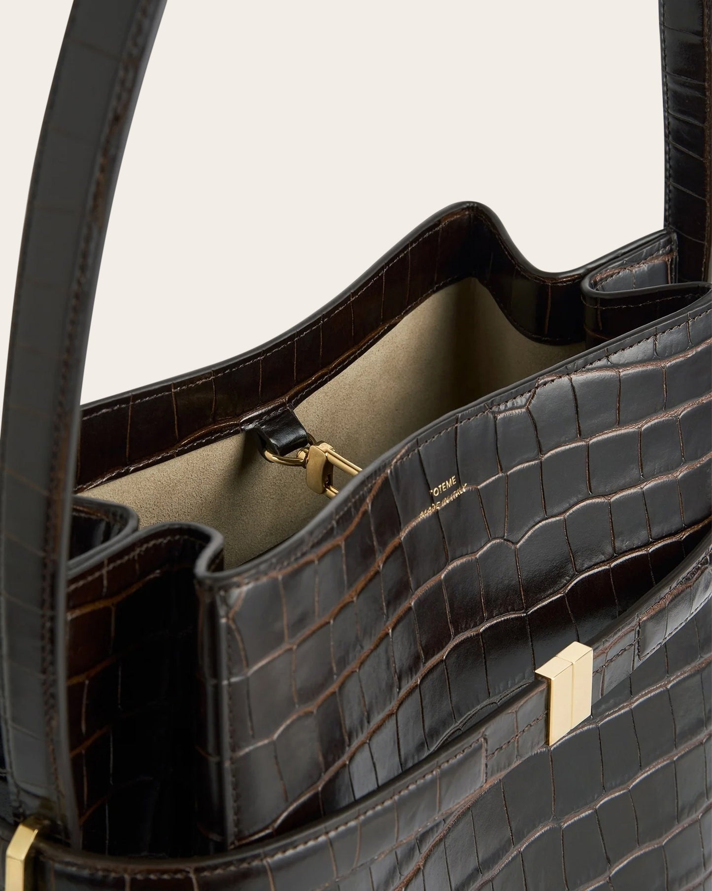 Belted Leather Bucket Bag