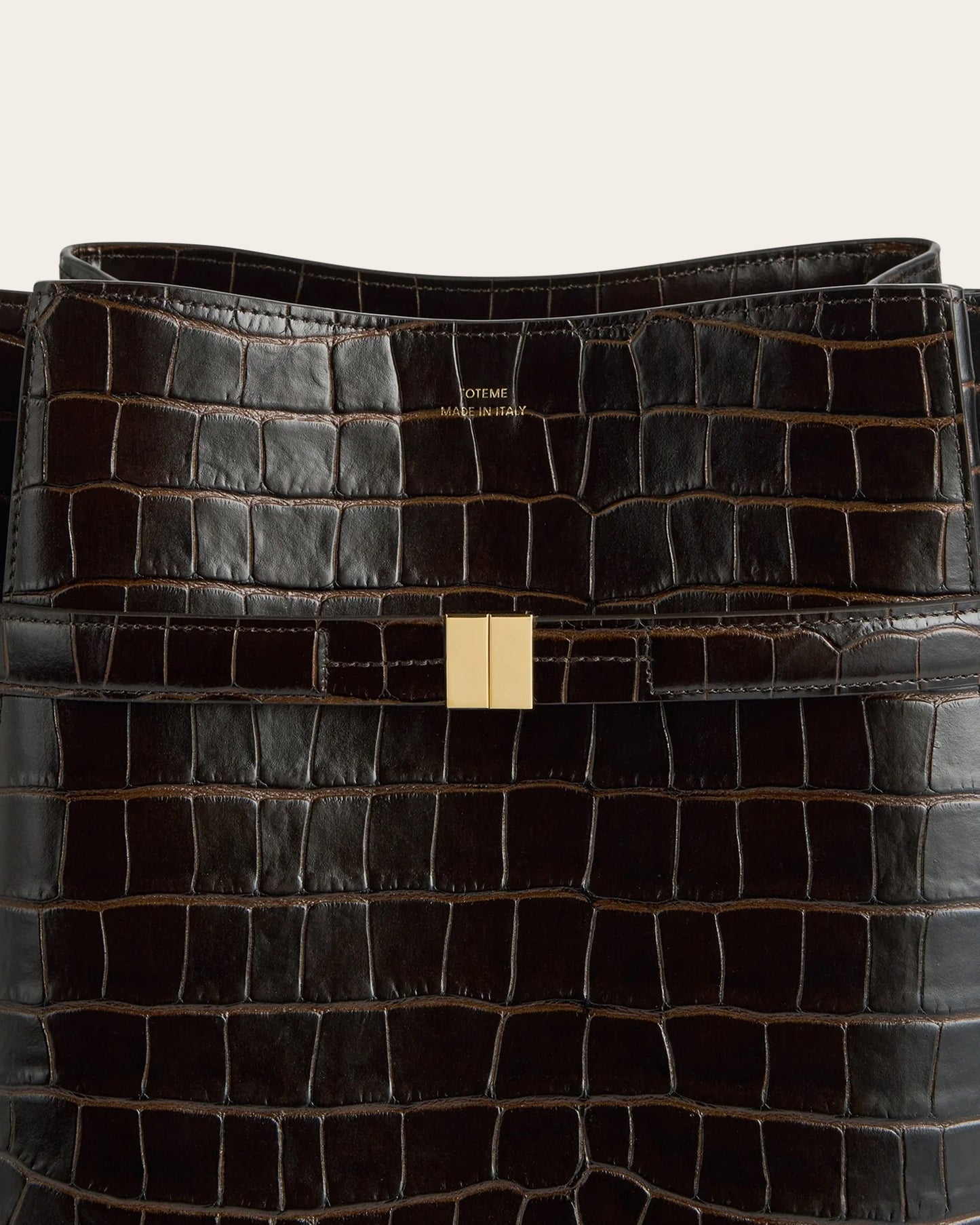 Belted Leather Bucket Bag