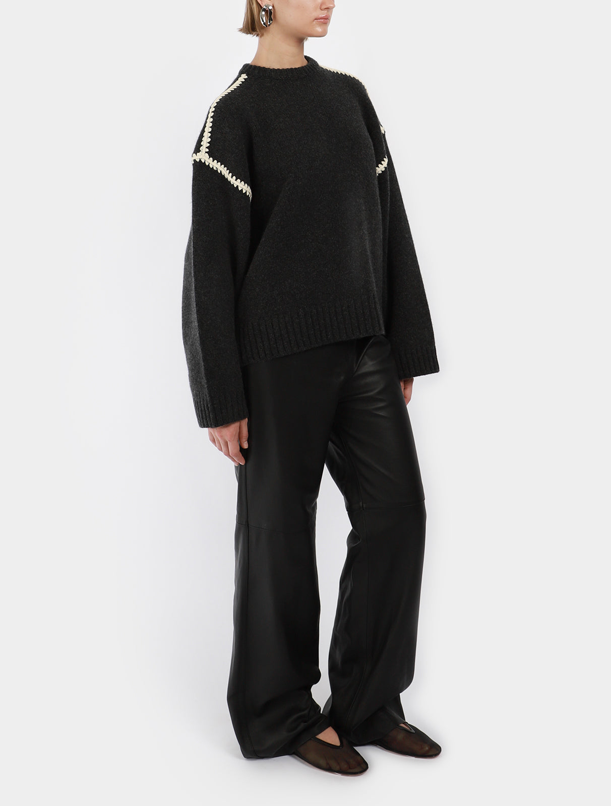 Embroidered Wool Cashmere Knit Jumper