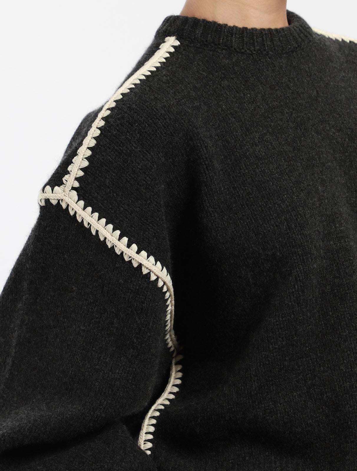 Embroidered Wool Cashmere Knit Jumper