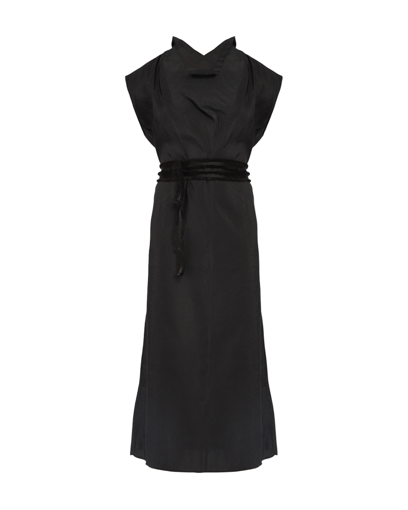 toteme-folded-neck-dress-black