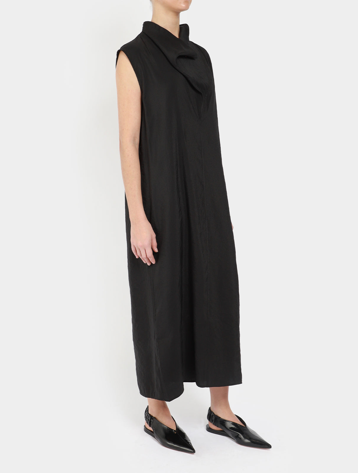 Folded-Neck Dress