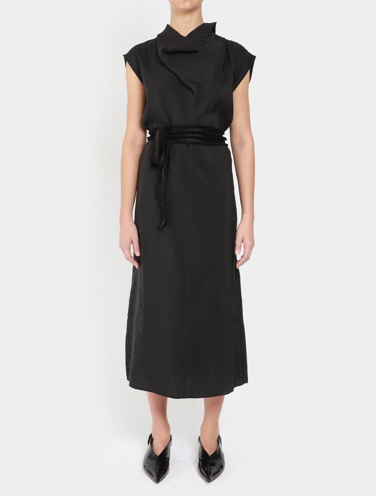 Folded-Neck Dress