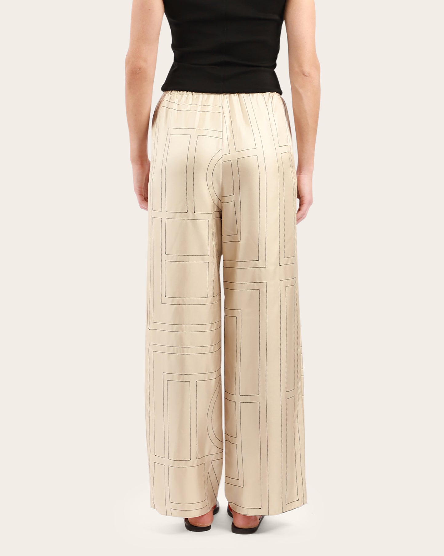 Monogram Silk Pj Bottoms