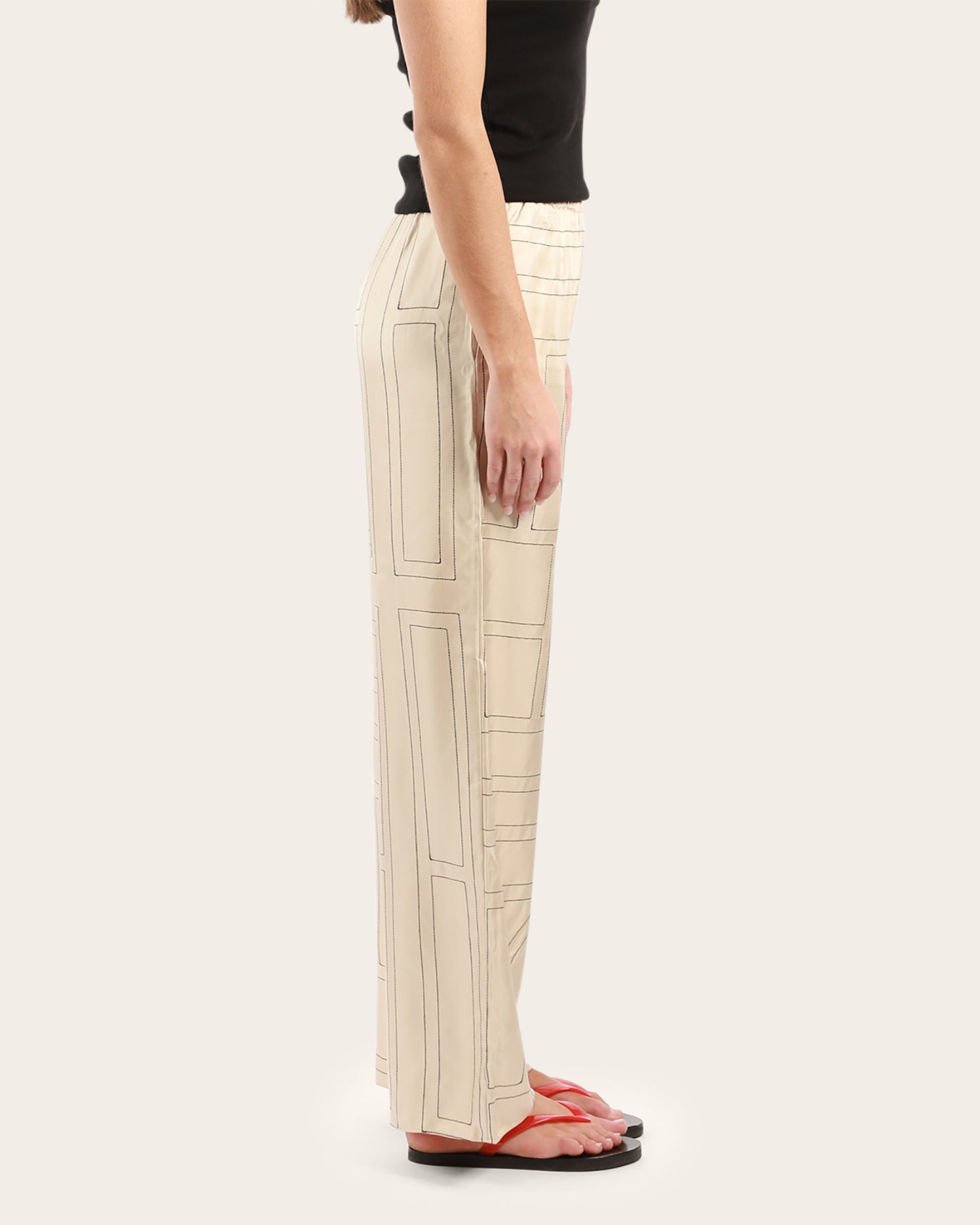 Monogram Silk Pj Bottoms