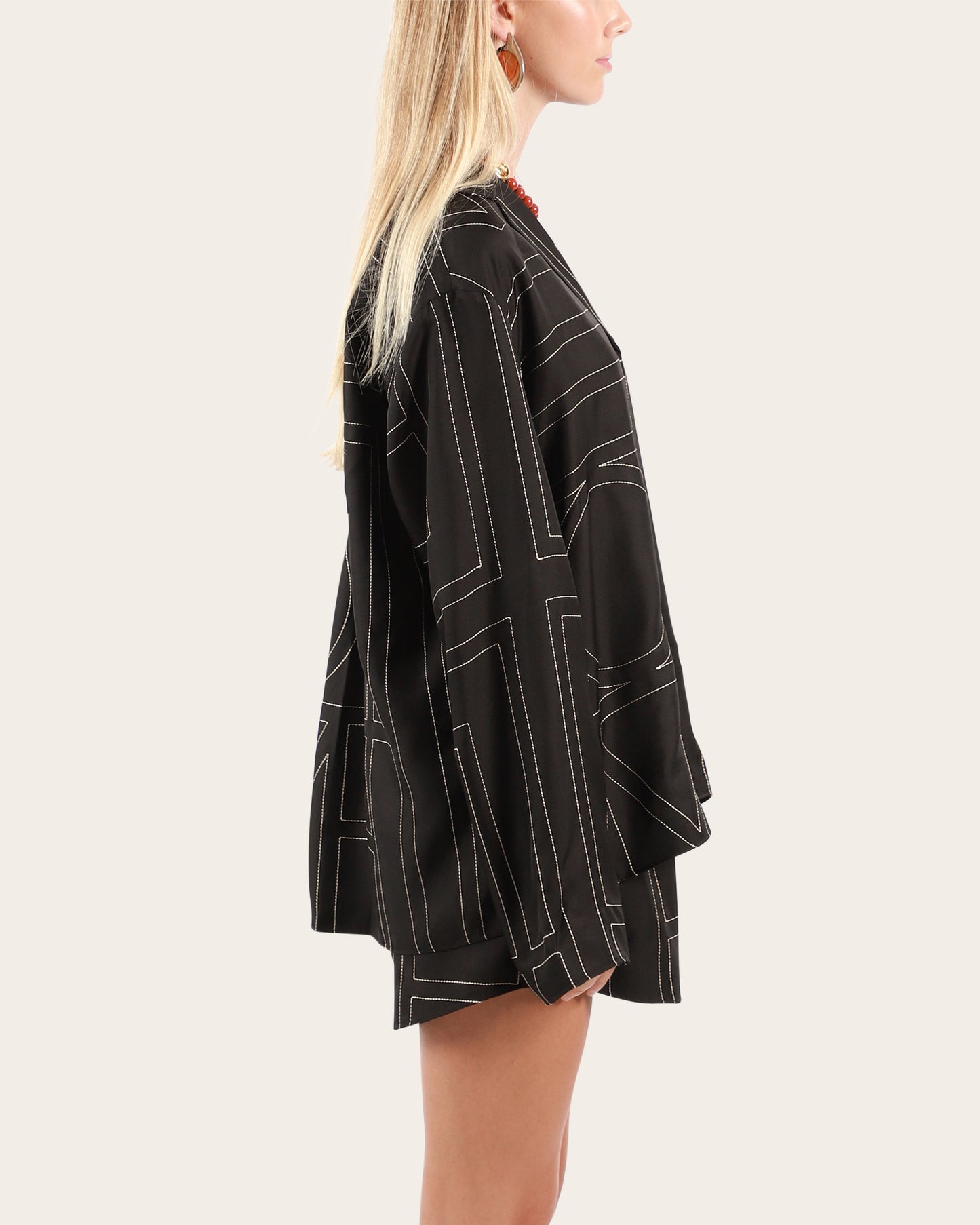 Monogram Silk PJ Top