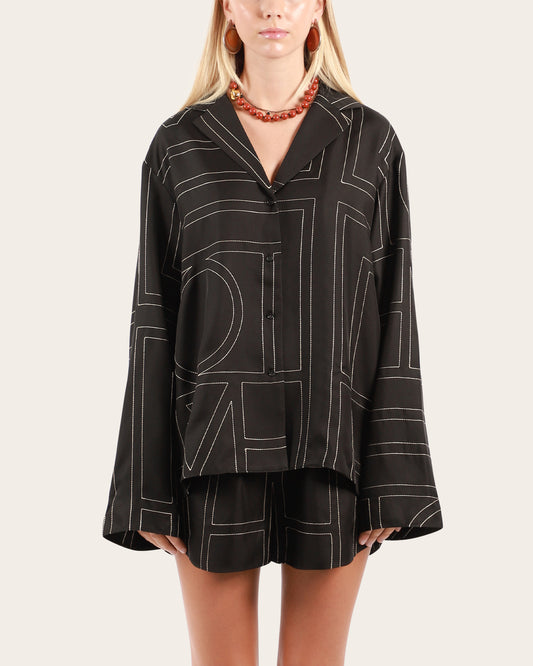 Monogram Silk PJ Top