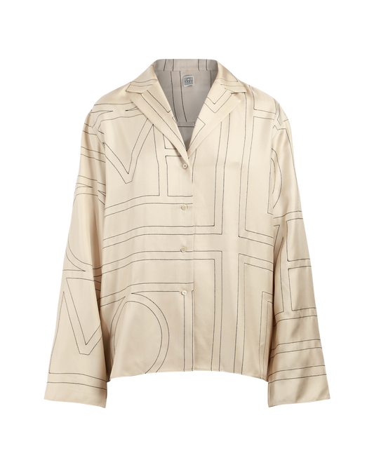 Monogram Silk Pj Top