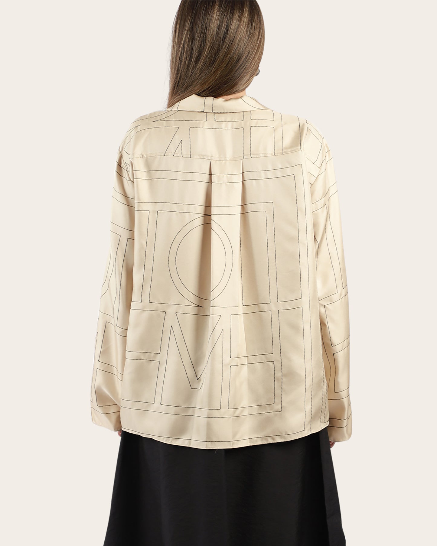 Monogram Silk Pj Top