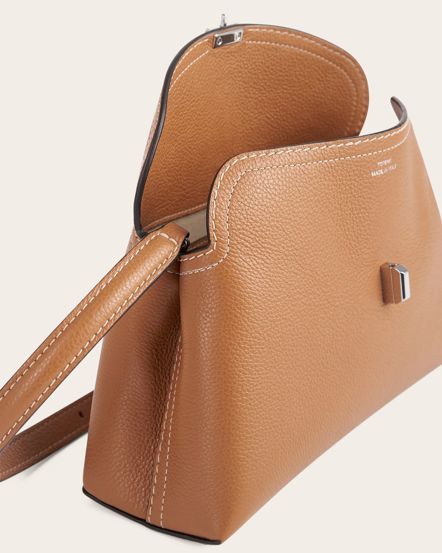 T-Lock Grained Leather Clutch