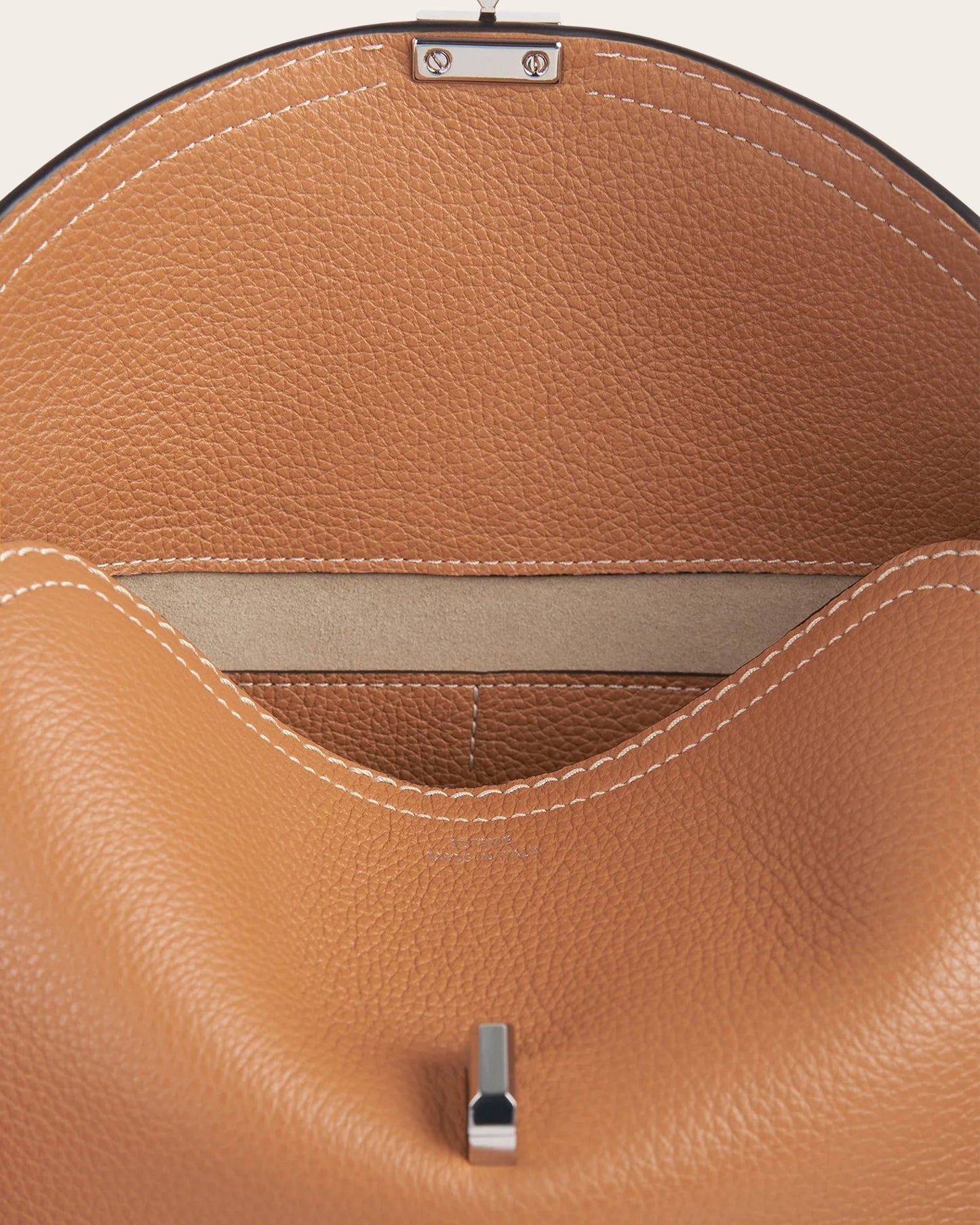 T-Lock Grained Leather Clutch
