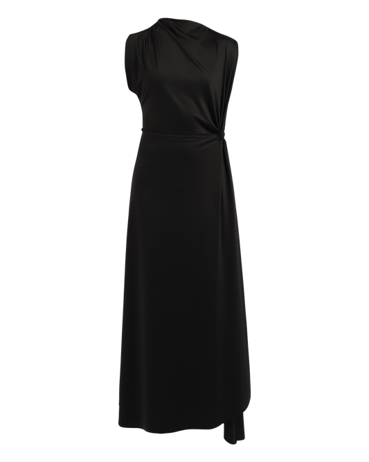 Asymmetric Drape Midi Dress