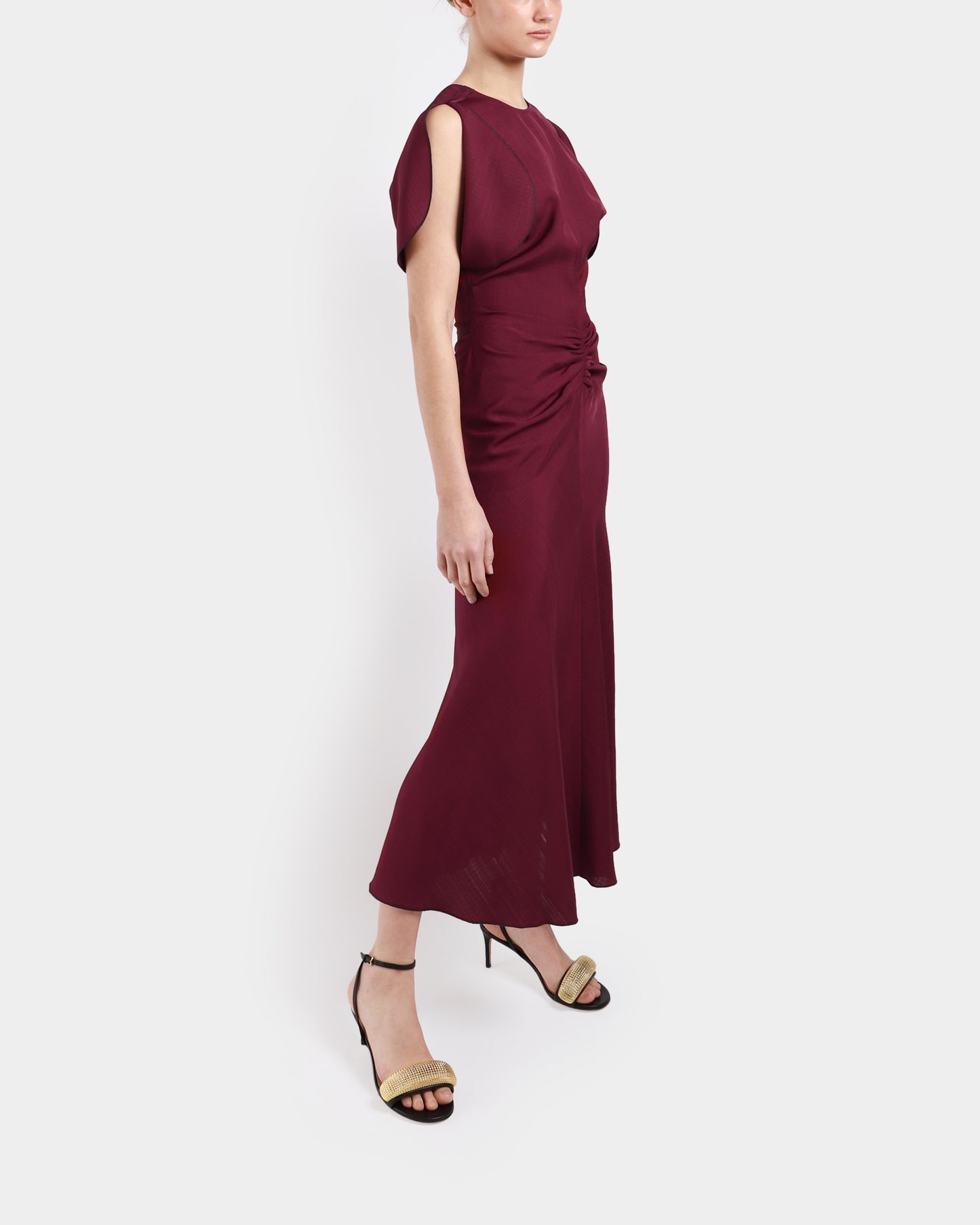 Gathered Waist Midi Dress