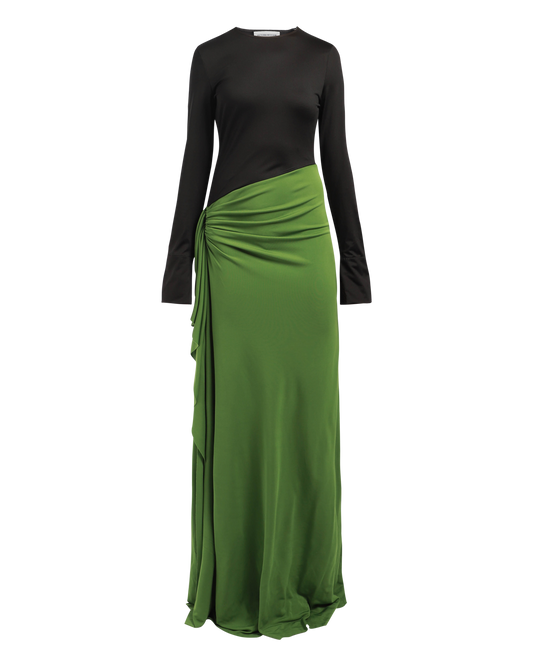 Long Sleeve Ruched Gown