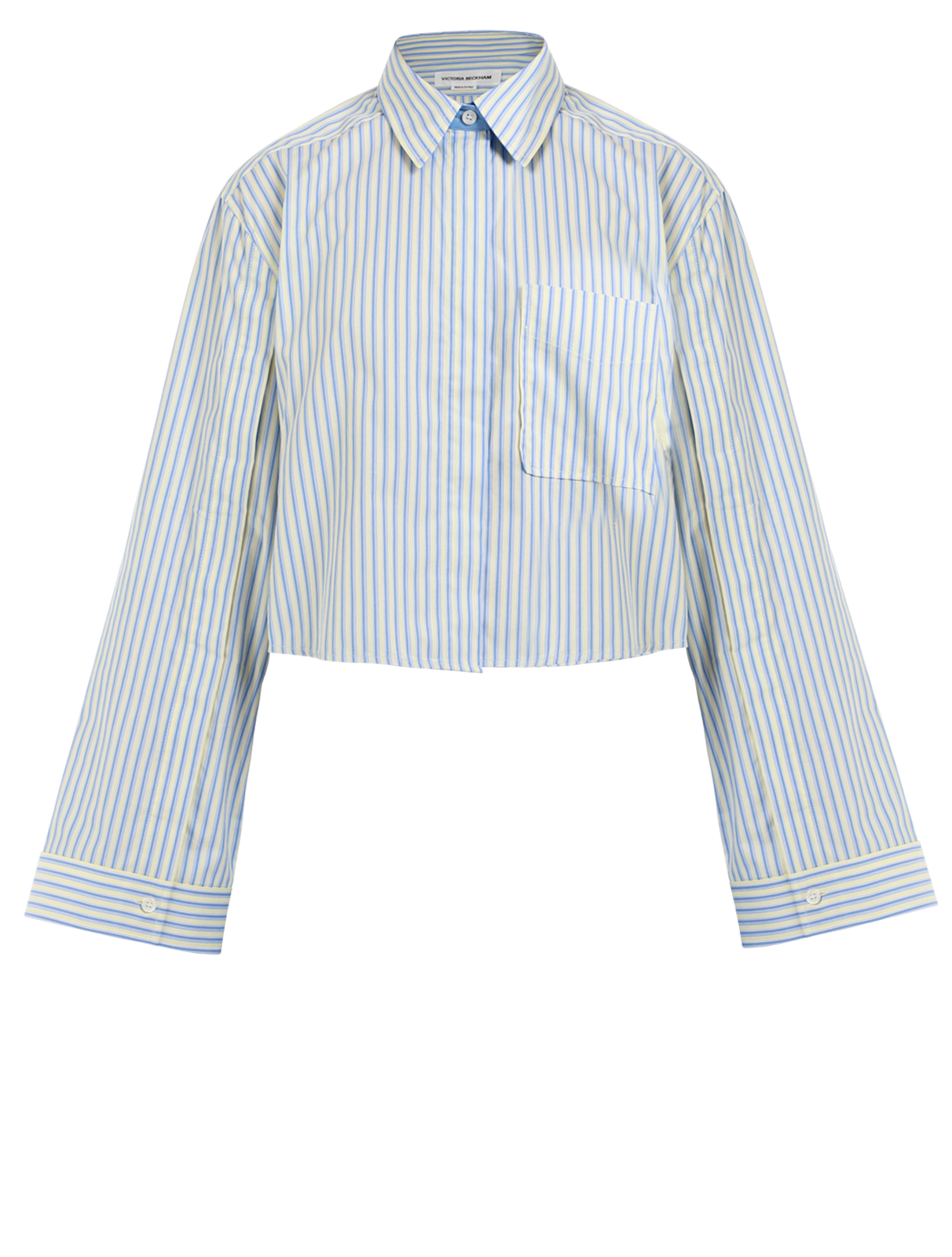 Buttoned Sleeve Cropped Shirt