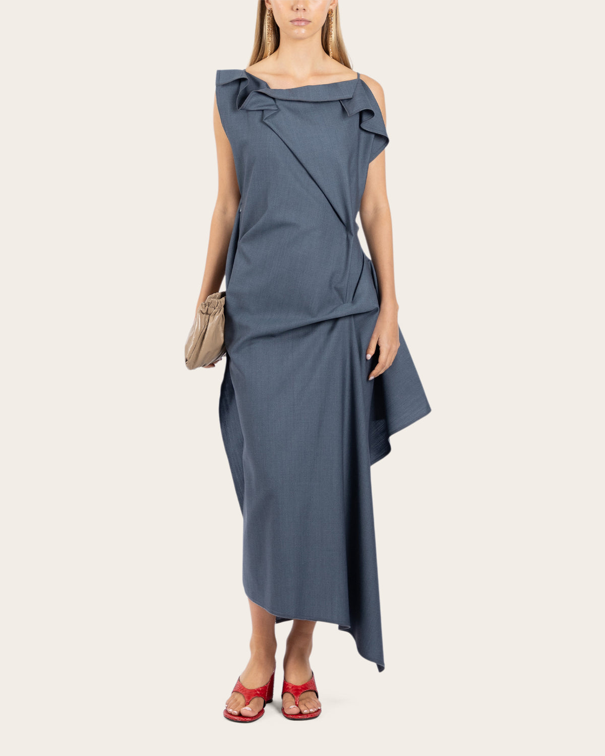 Draped Midi Dress