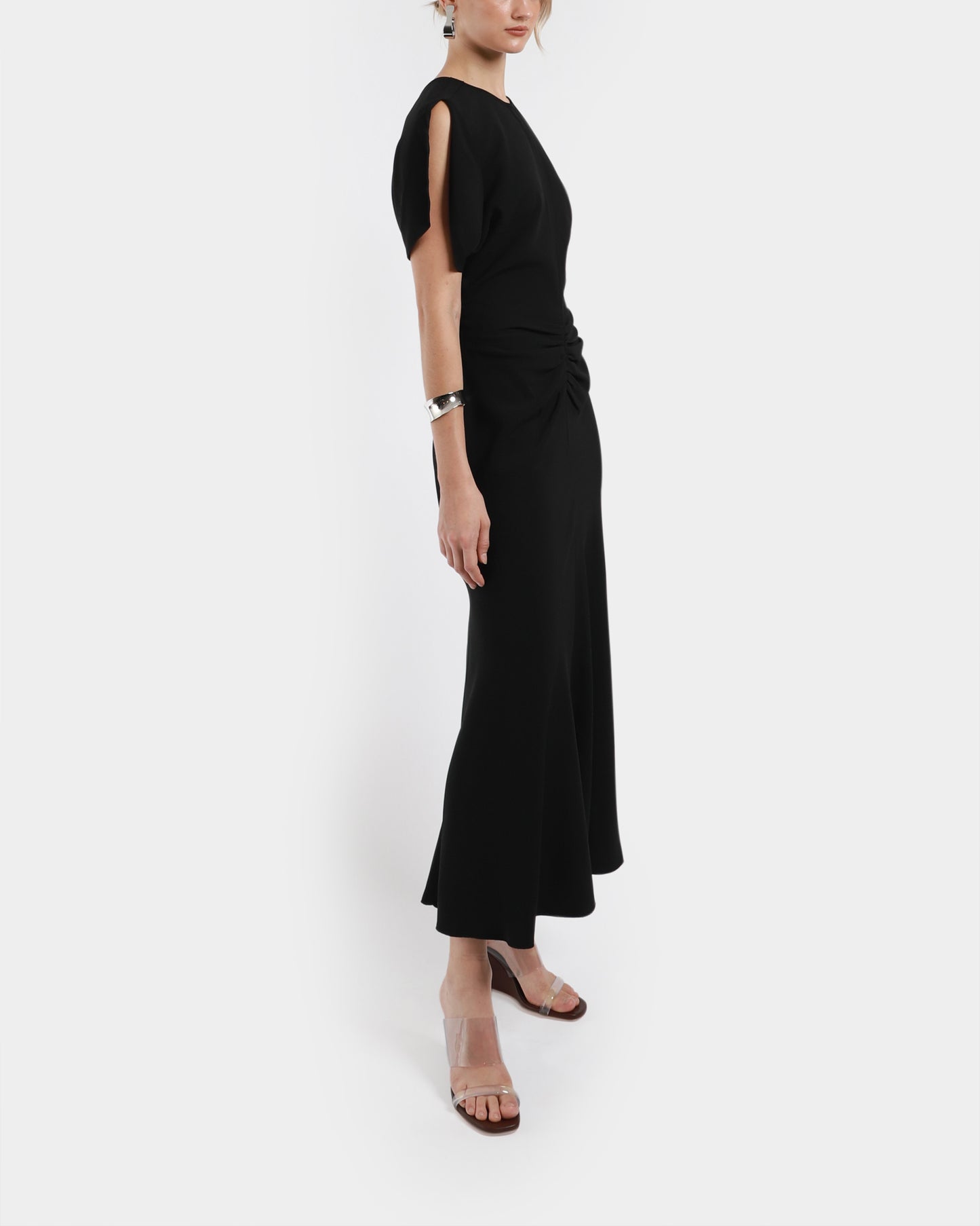 Gathered Waist Midi Dress