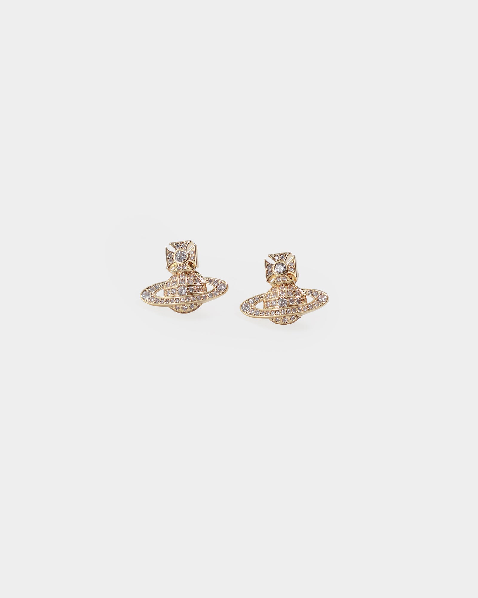 Vivienne Westwood Carmela Bas Relief Earrings Gold White