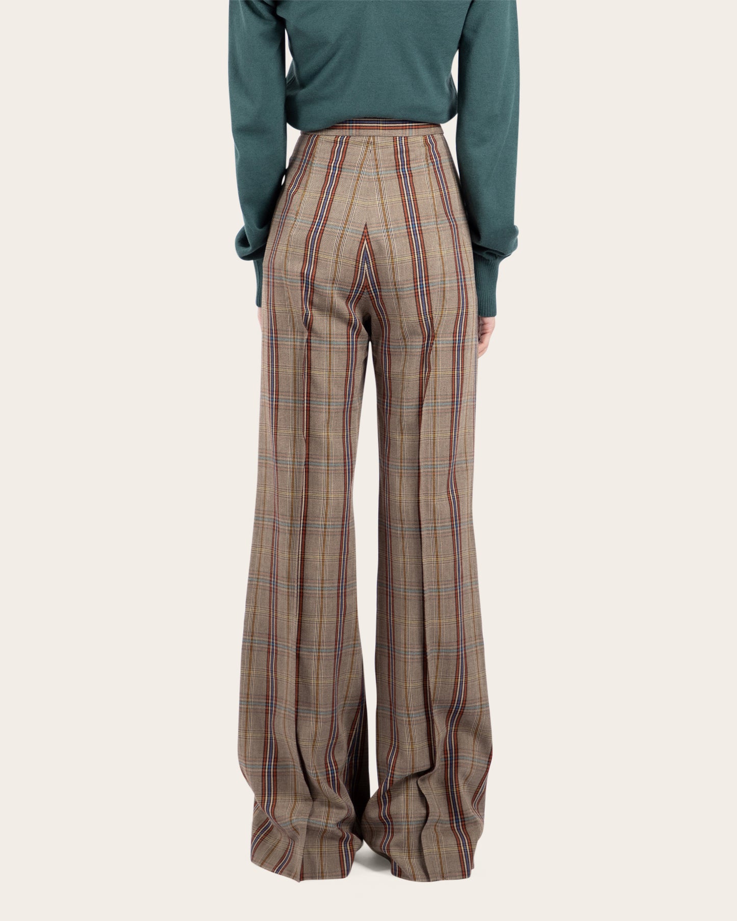 Wide Leg Check Pants